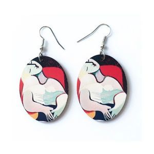 Vintage Picasso Oil Painting Drop Earrings